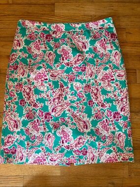 J. Crew Turquoise Satin Skirt